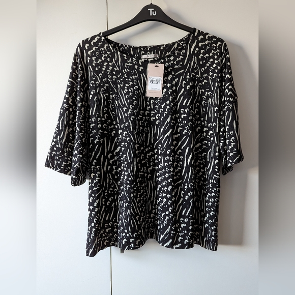 Tu Tops - New Black Patterned Blouse Size 20